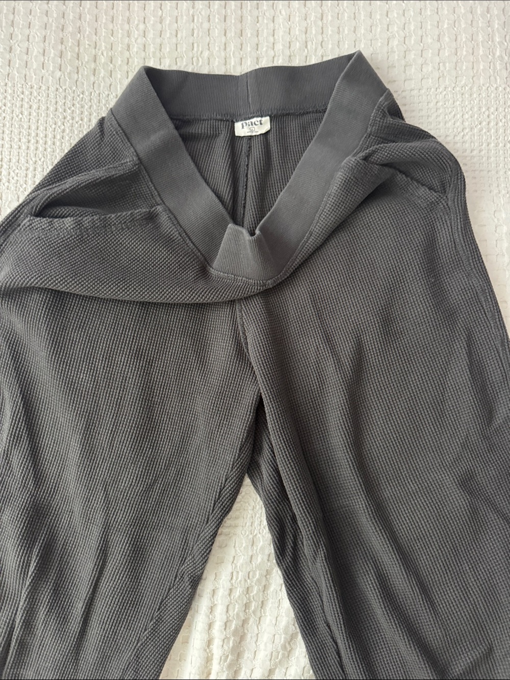Pact Ribbed Wide-Leg Pants in Charcoal